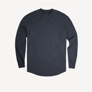 Gettees Men's Size Medium Long-Sleeve Campus Crew Sweatshirt- Dark Gray